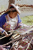 Traditional Quechua loom in the Urubamba valley